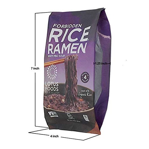 Lotus Foods Rice Ramen Noodles, Forbidden Rice With Miso Soup, 1