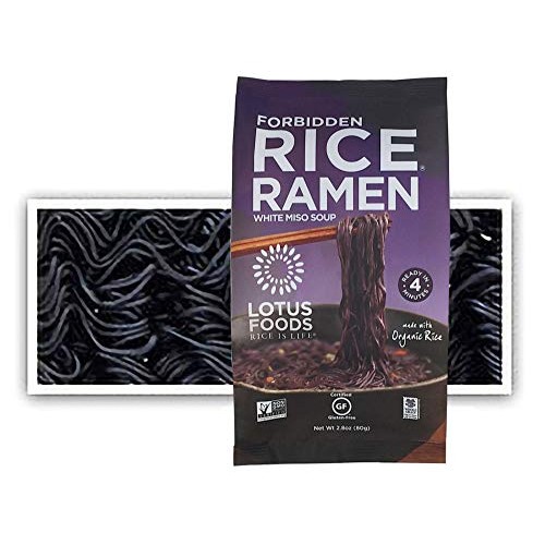 Lotus Foods Rice Ramen Noodles, Forbidden Rice With Miso Soup, 1