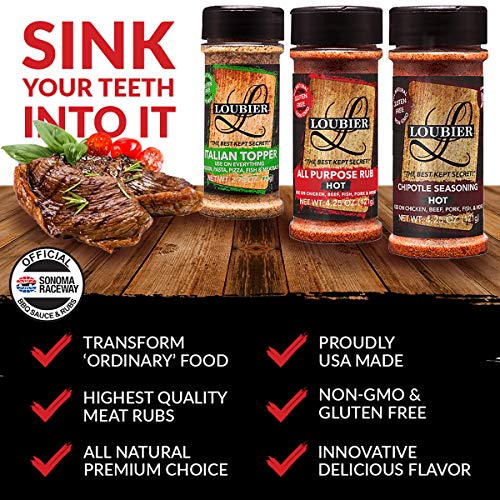 Loubier Gourmet : Spice Rubs - 4.25Oz Per Bottle - All Natural B