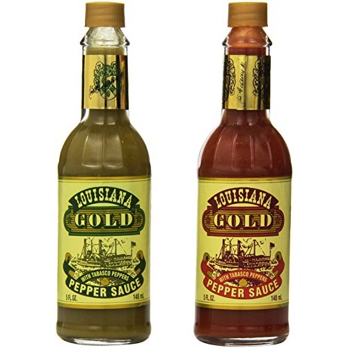 Louisiana Gold Hot Sauces Bundle Of Two: Gold Green Pepper Sauce