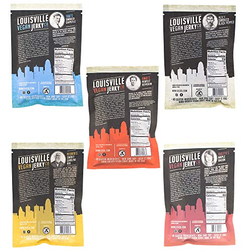 Louisville Vegan Jerky - 5 Flavor Mega Variety 10-Pack, 21 Grams