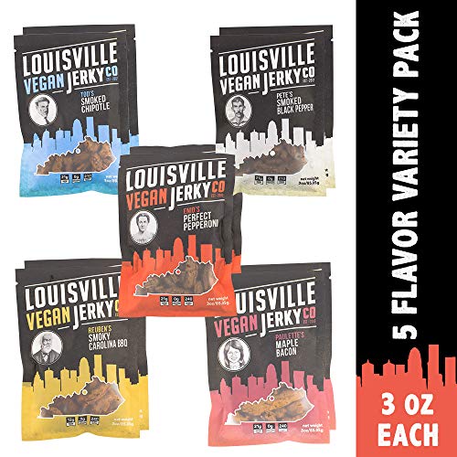 Louisville Vegan Jerky - 5 Flavor Mega Variety 10-Pack, 21 Grams