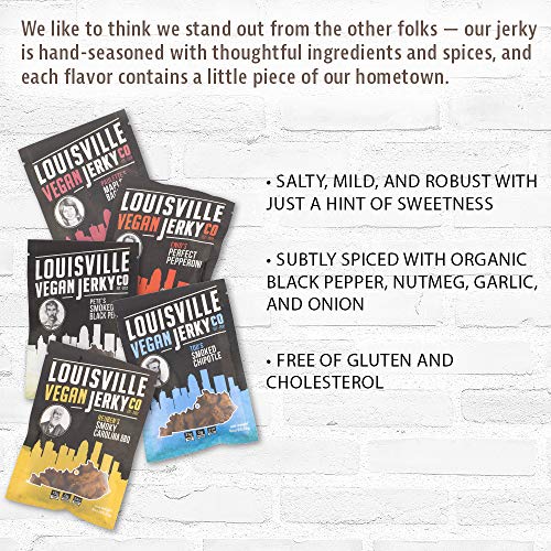 Louisville Vegan Jerky - 5 Flavor Mega Variety 10-Pack, 21 Grams