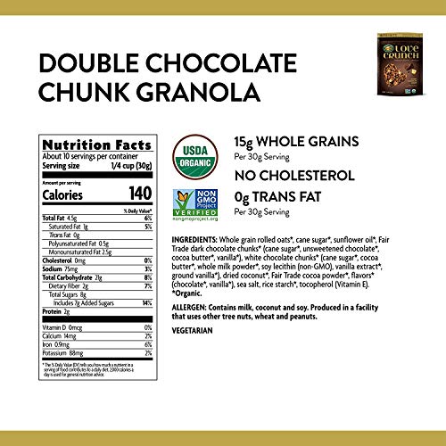 Love Crunch Organic Granola, Double Chocolate Chunk, 11.5 Oz , N...