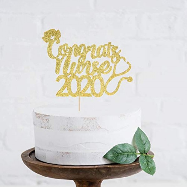 Congrats Nurse Gold Cake Topper Party Decor 2020 Nurse Congrats ...