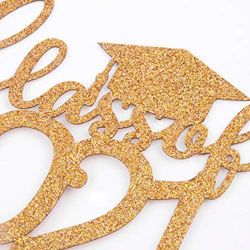 Gold Glitter Class Of 2021 Cake Topper - 2021 Graduation Party D