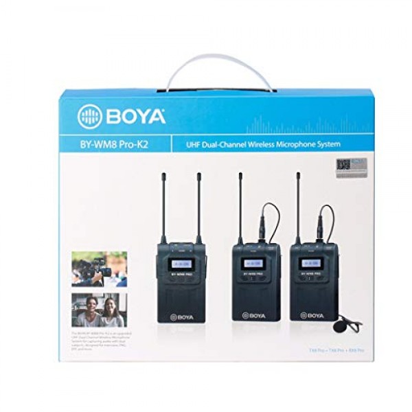 BOYA BY-WM8 Pro-K2 UHF Wireless Microphone Audio Recorder for Ca...