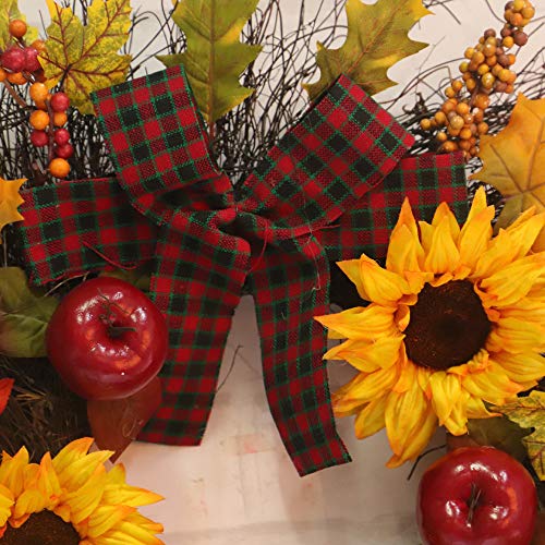 Lovewe Christmas Door Wreath Hanging,45Cm Sunflower Maple Bow Le