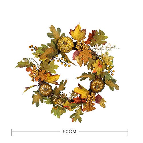 Lovewe Thanksgiving Day Wreath Hanging,19.7 Inch Pumpkin Harvest