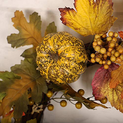 Lovewe Thanksgiving Day Wreath Hanging,19.7 Inch Pumpkin Harvest