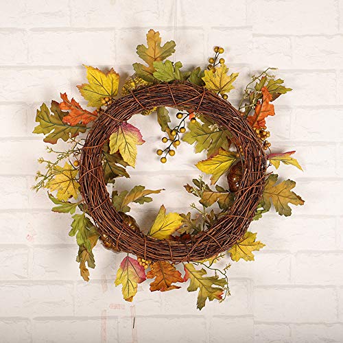 Lovewe Thanksgiving Day Wreath Hanging,19.7 Inch Pumpkin Harvest