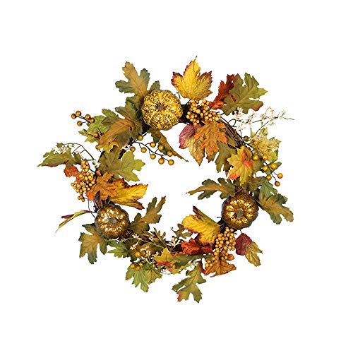 Lovewe Thanksgiving Day Wreath Hanging,19.7 Inch Pumpkin Harvest