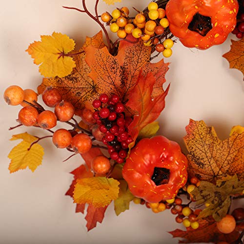 Thanksgiving Day Wreath Hanging,Lovewe Autumn Maple Leaf Berry A