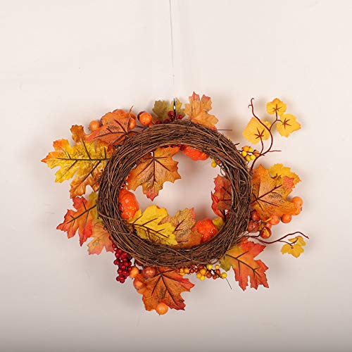 Thanksgiving Day Wreath Hanging,Lovewe Autumn Maple Leaf Berry A