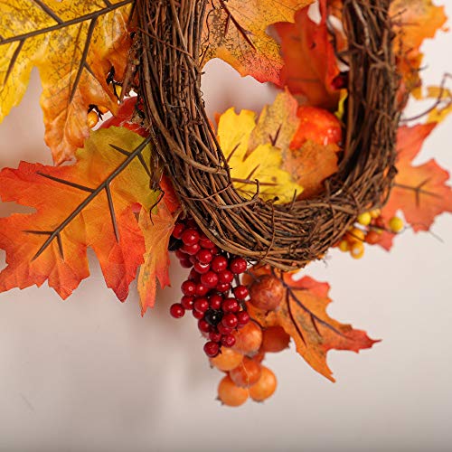 Thanksgiving Day Wreath Hanging,Lovewe Autumn Maple Leaf Berry A