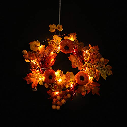 Thanksgiving Day Wreath Hanging,Lovewe Autumn Maple Leaf Berry A