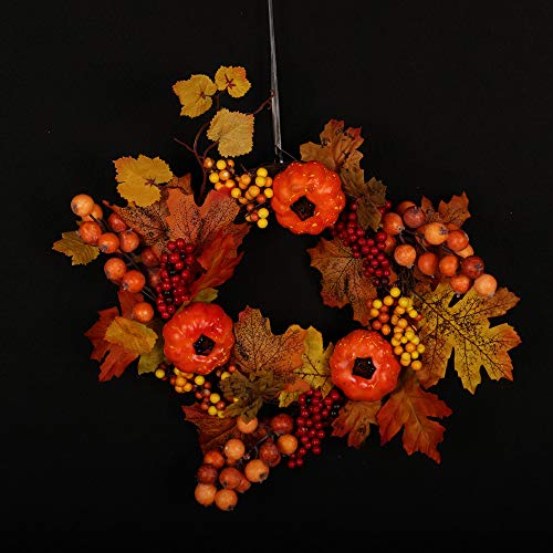 Thanksgiving Day Wreath Hanging,Lovewe Autumn Maple Leaf Berry A