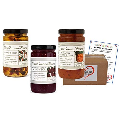 Pepper Jelly Jalapeno Red Raspberry Jam Pineapple Jelly Bundle |