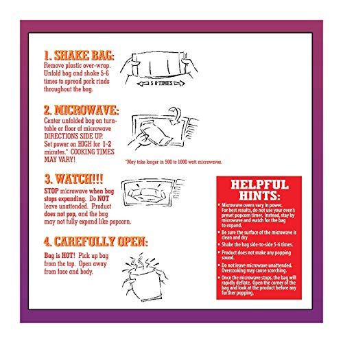 Lowreys Bacon Curls Microwave Pork Rinds Chicharrones, Hot &Amp;