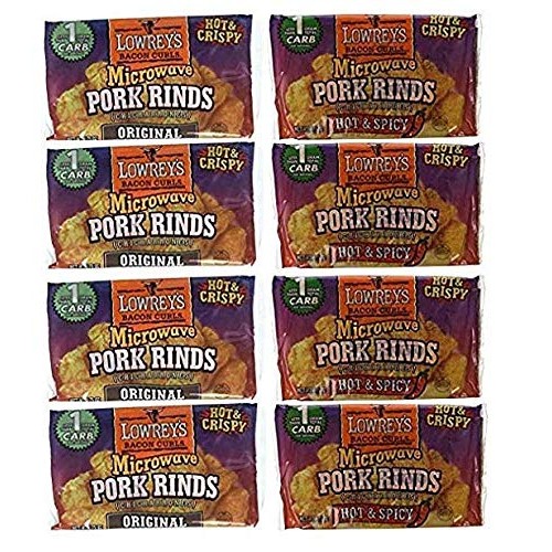 Lowreys Bacon Curls Variety Pack | Microwave Pork Rinds | Four H