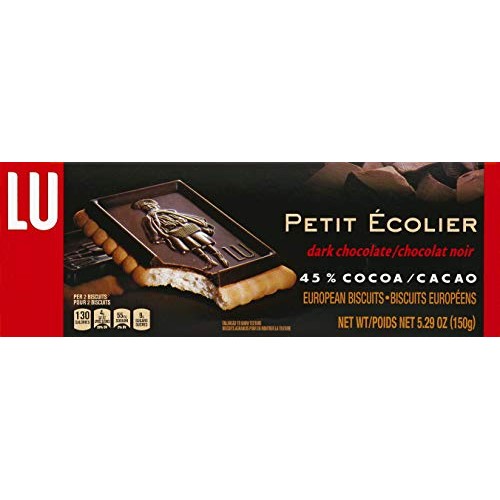 Lu Petit Ecolier European Dark Chocolate Biscuit Cookies, 45% Co...