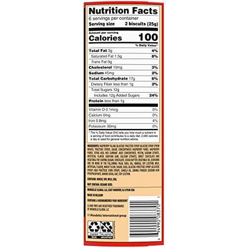 Lu Petit Ecolier European Raspberry Chocolate Biscuit Cookies, 5...