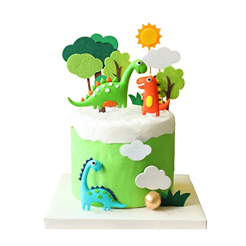 Luckerain Dinosaur Cake Toppers Forest Series Cute Dinosaur Set