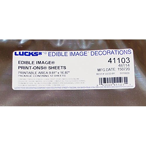 Lucks 48114 / 41103 11 X 17 Edible Image Print-Ons Sheets 12