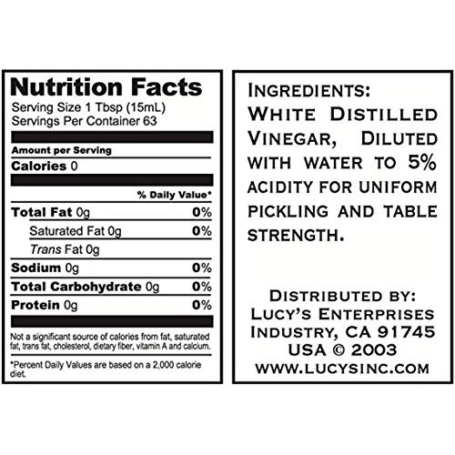 Lucys Family Owned - All Natural Distilled White Vinegar, 32 Oz
