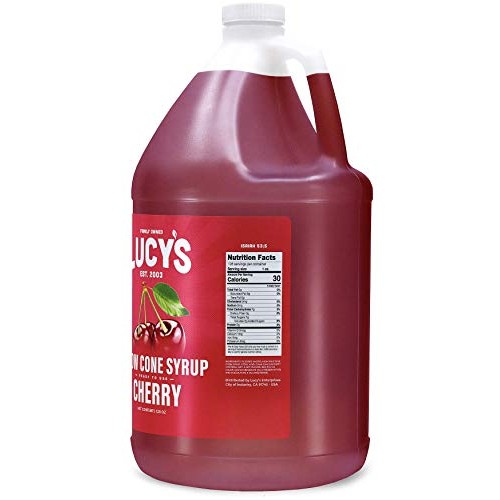Lucys Family Owned - Shaved Ice Snow Cone Syrup, Cherry - 1 Gal
