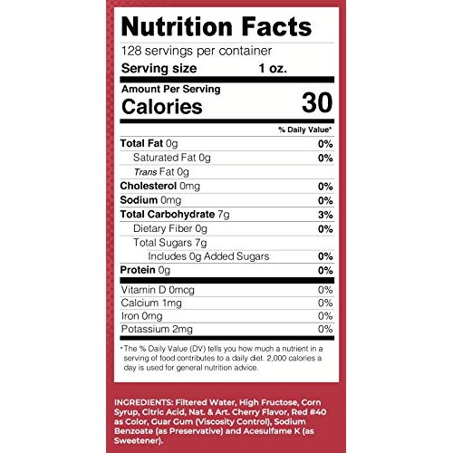 Lucys Family Owned - Shaved Ice Snow Cone Syrup, Cherry - 1 Gal