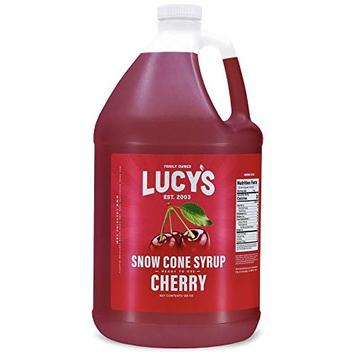 Lucys Family Owned - Shaved Ice Snow Cone Syrup, Cherry - 1 Gal