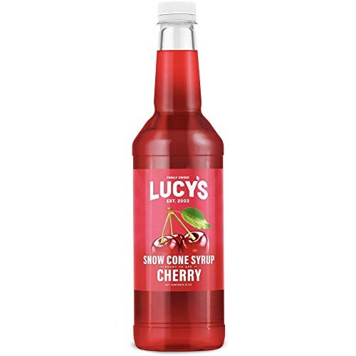 Lucys Family Owned - Shaved Ice Snow Cone Syrup - Cherry - 32 O