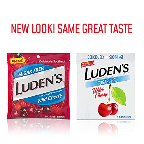 Ludens Sugar-Free Wild Cherry Cough Throat Drops Pectin Lozenge
