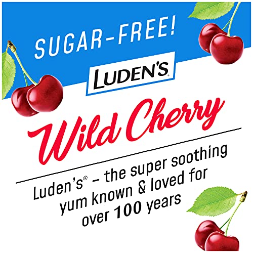 Ludens Sugar-Free Wild Cherry Cough Throat Drops Pectin Lozenge