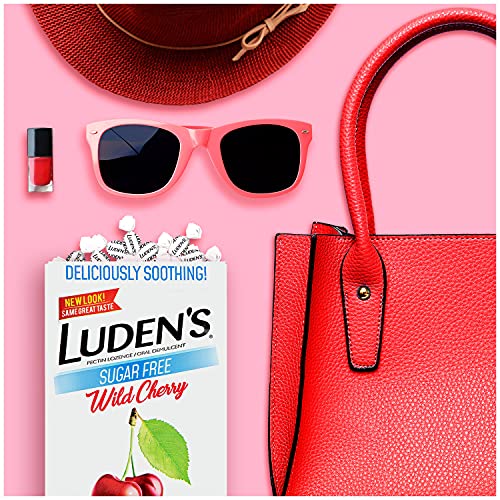 Ludens Sugar-Free Wild Cherry Cough Throat Drops Pectin Lozenge