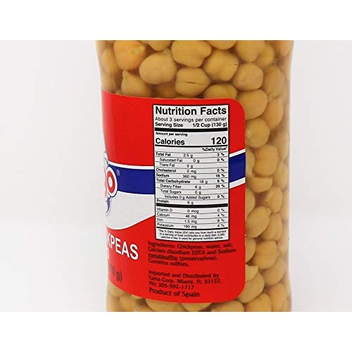 Luengo Cooked Chick Peas Garbanzos 20.1 Ounces 570 G Gla