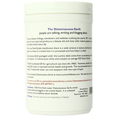 Lumino Home Diatomaceous Earth Fresh Water, Food Grade Pure, 9 O