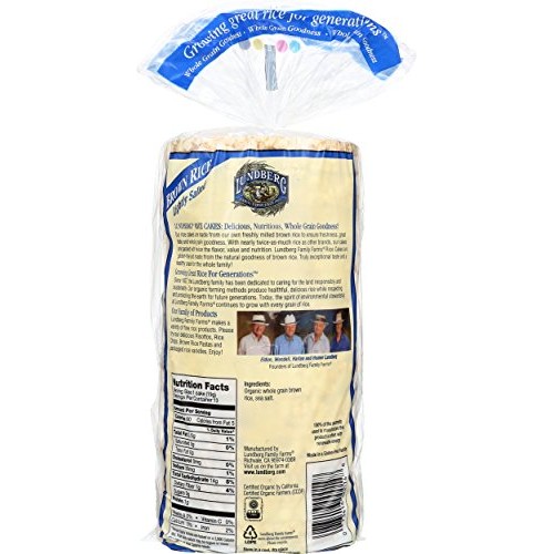 Lundberg Family Farms Organic Brown Rice Cakes, Lightly Salted,