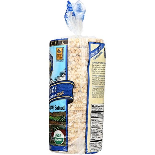 Lundberg Family Farms Organic Brown Rice Cakes, Lightly Salted,