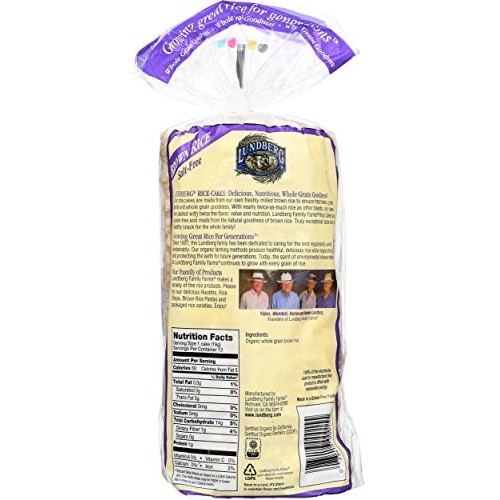 Lundberg Family Farms Organic Brown Rice Cakes, Salt-Free, 8.5 O