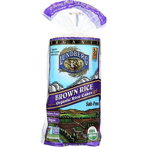 Lundberg Family Farms Organic Brown Rice Cakes, Salt-Free, 8.5 O