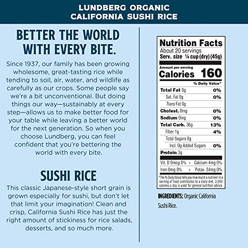 Lundberg Family Farms - Organic California Sushi Rice, Japanese ...