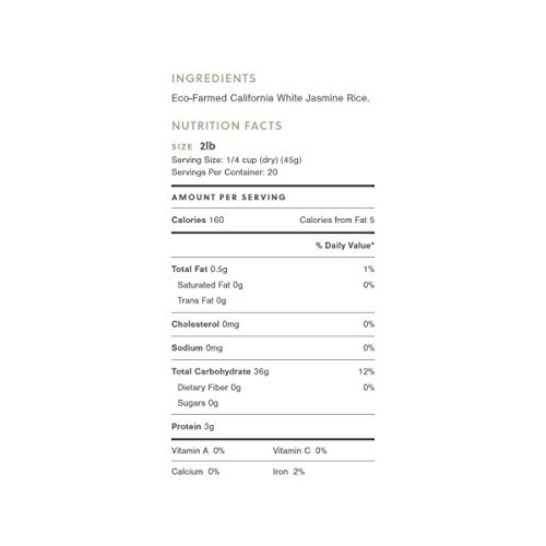 Lundberg Family Farms Organic Jasmine Rice, California White 25