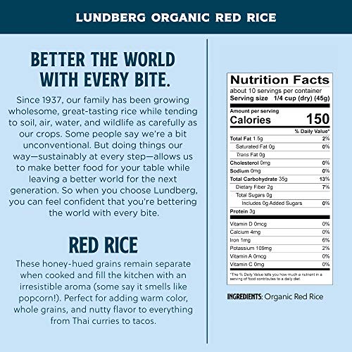 Lundberg Family Farms Organic Rice, Burgundy Red, 16 Ounce Pack