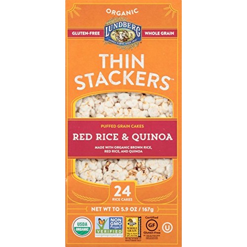Lundberg Family Farms Organic Thin Stackers Grain Cakes, Red Ric