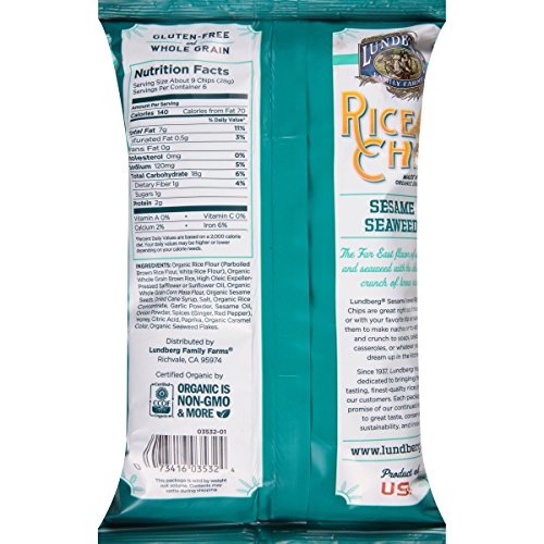 Lundberg Family Farms Rice Chips Made With Organic Grains, Sesam