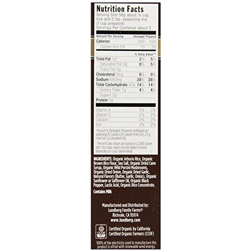 Lundberg Family Farms Risotto, Porcini Mushroom, 5.9 Ounce Pack