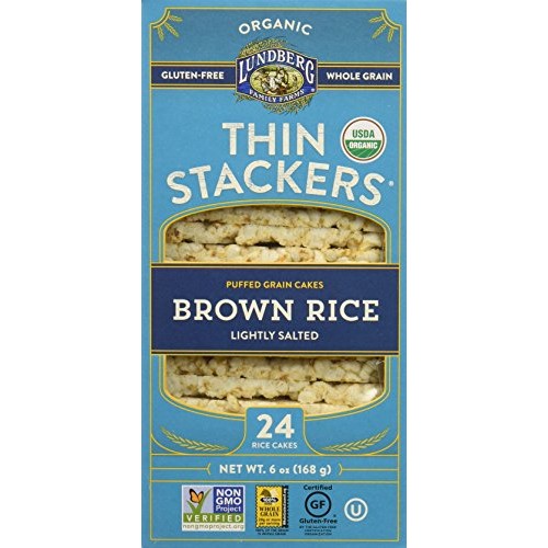 Lundberg Family Farms Thin Stackers Brown Rice Lightly Salted Gr