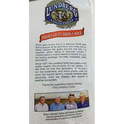 Lundberg Farms USDA ORGANIC Short Brown Rice Gluten Free 12 LB